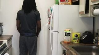 Amateur sex in a kitchen