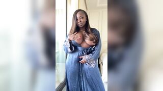 Ebony Homemade: just me and my silk robe #4