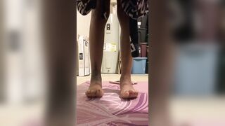 Early morning foot stretch