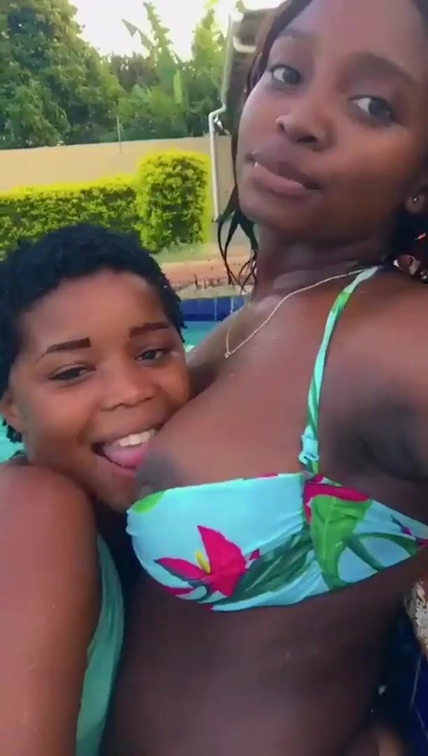 Breast Sucking and Kissing Poolside
