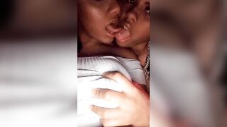 Black Girls Kissing: Gimme that titty n tongue #3