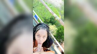 Black Chicks / White Dicks: Outdoor Blowjob in a Park #3